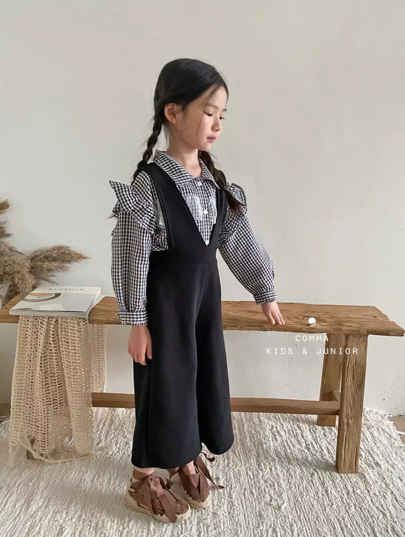 Comma - Korean Children Fashion - #childofig - Check Ruffle Blouse - 10