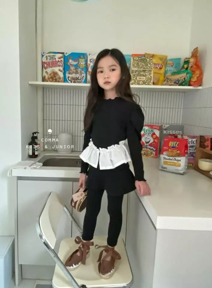 Comma - Korean Children Fashion - #childofig - Daily Denim Skirt Leggings - 3