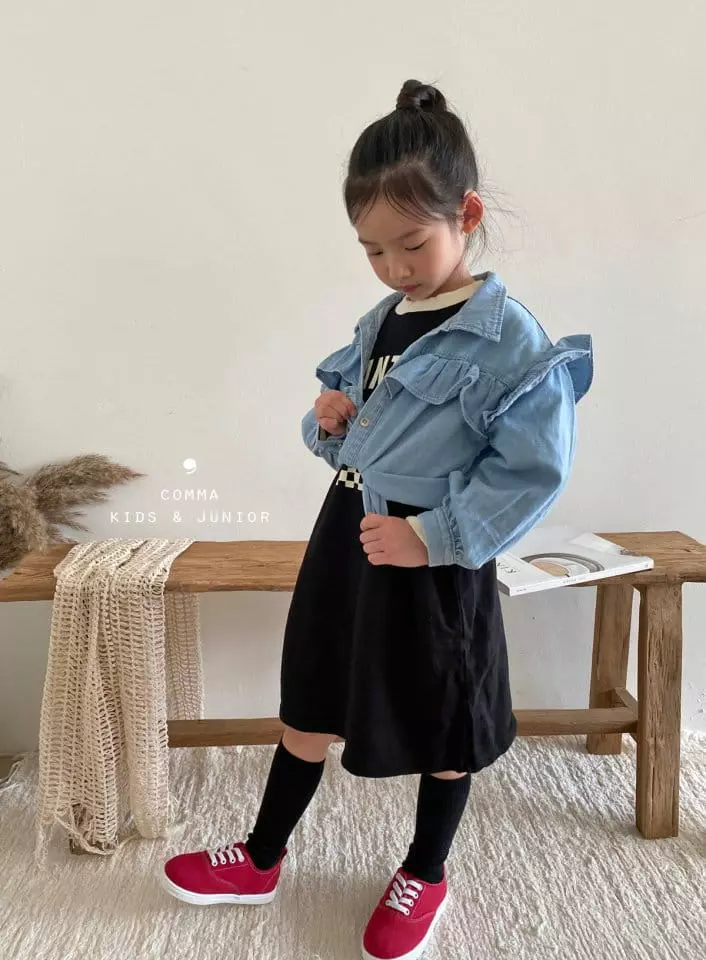 Comma - Korean Children Fashion - #childofig - Denim Frill Shirt - 12