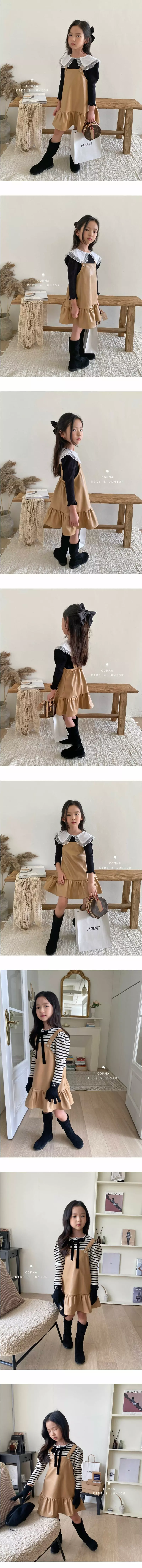 Comma - Korean Children Fashion - #discoveringself - Leather Dungarees One-piece