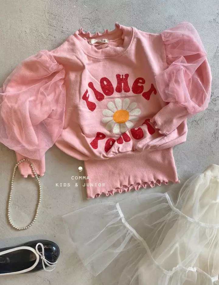 Comma - Korean Children Fashion - #fashionkids - Mesh Sleevws Sweatshirt