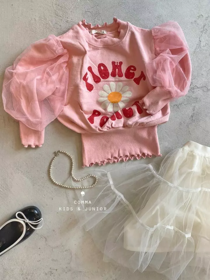 Comma - Korean Children Fashion - #kidsshorts - Mesh Sleevws Sweatshirt - 2