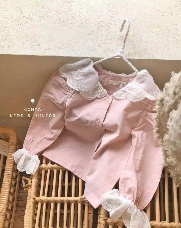 Comma - Korean Children Fashion - #kidsstore - Lace Collar Blouse