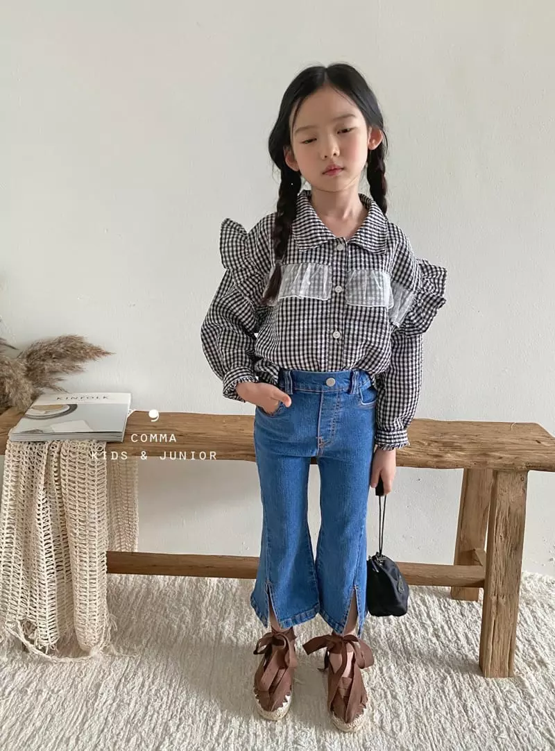 Comma - Korean Children Fashion - #kidsstore - Check Ruffle Blouse - 4