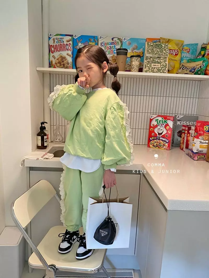 Comma - Korean Children Fashion - #kidzfashiontrend - Joy Top Bottom Set - 3
