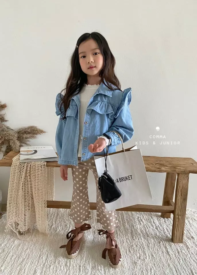 Comma - Korean Children Fashion - #kidzfashiontrend - Denim Frill Shirt - 3