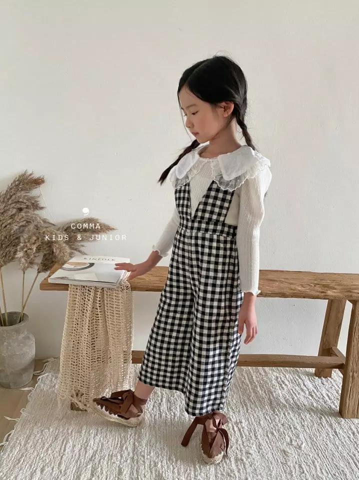 Comma - Korean Children Fashion - #kidzfashiontrend - Marlang Dungarees Pants Check