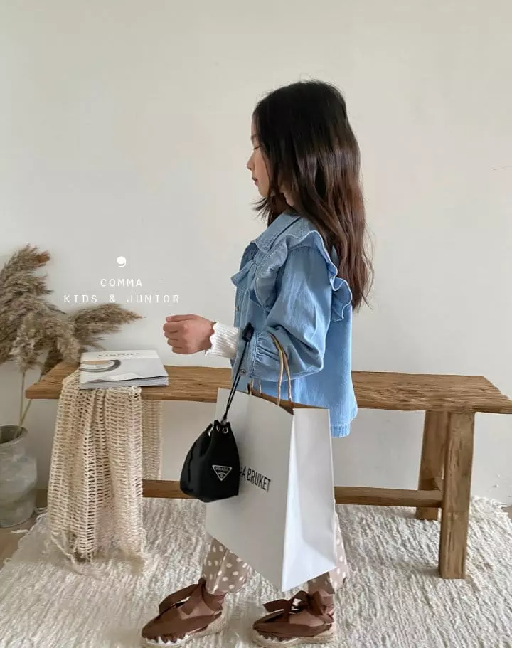 Comma - Korean Children Fashion - #littlefashionista - Denim Frill Shirt - 5