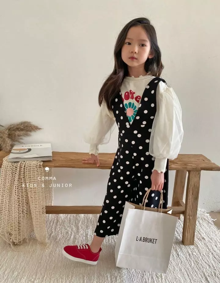 Comma - Korean Children Fashion - #littlefashionista - Marlang Dungarees Pants Dot - 5