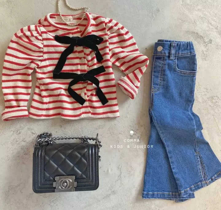 Comma - Korean Children Fashion - #magicofchildhood - Slit Denim Pants