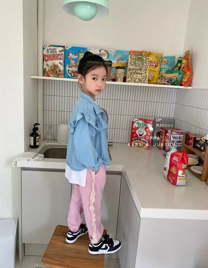 Comma - Korean Children Fashion - #magicofchildhood - Denim Frill Shirt - 6
