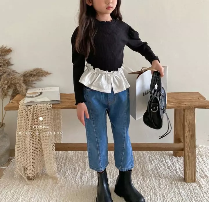 Comma - Korean Children Fashion - #littlefashionista - Slit Jeans - 4