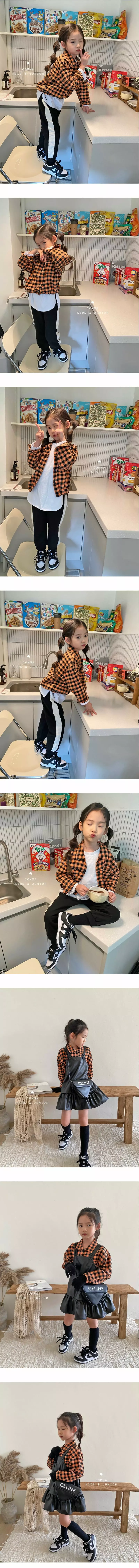 Comma - Korean Children Fashion - #minifashionista - Check String Shirt