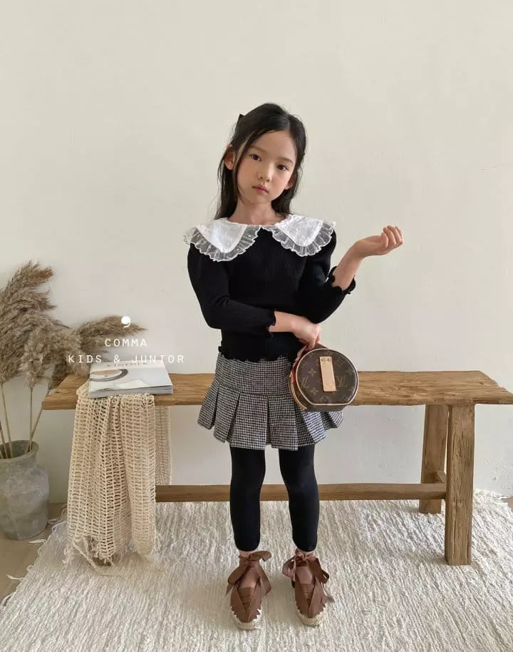 Comma - Korean Children Fashion - #stylishchildhood - Small Check Leggings - 8