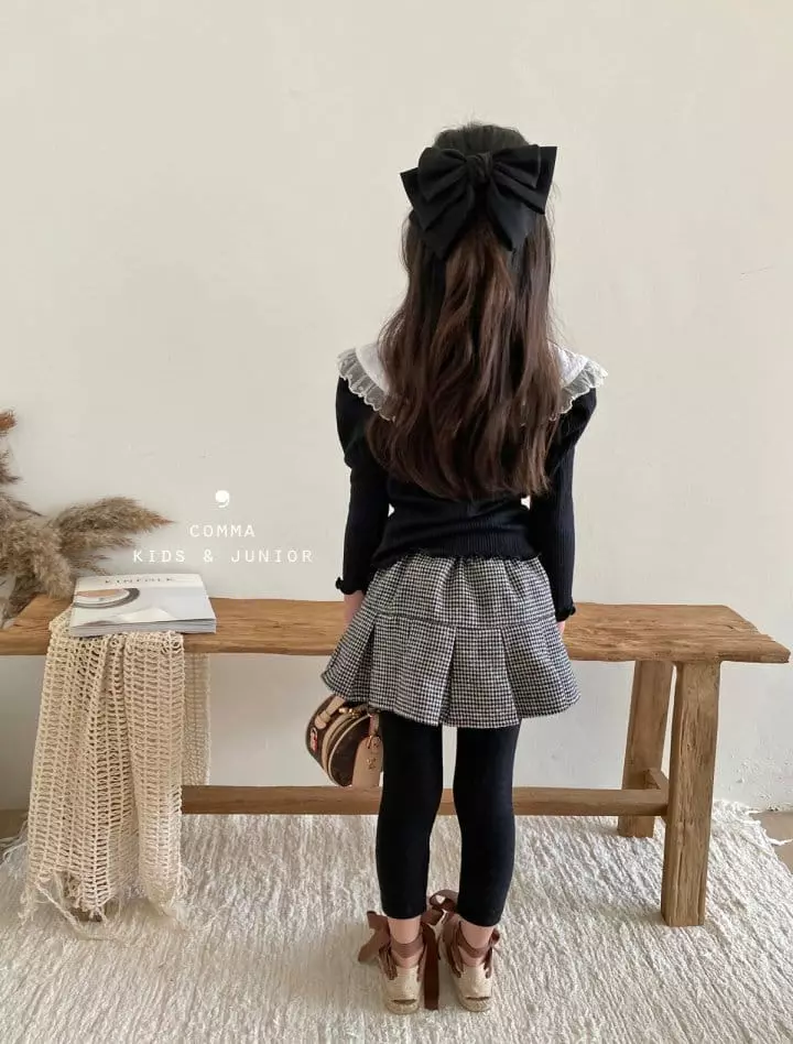 Comma - Korean Children Fashion - #toddlerclothing - Small Check Leggings - 7