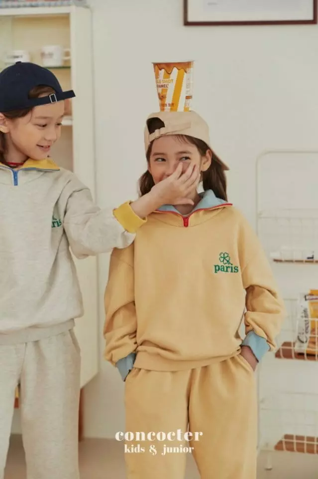 Concocter - Korean Children Fashion - #Kfashion4kids - Clover Zipper Anorak Top Bottom Set - 7