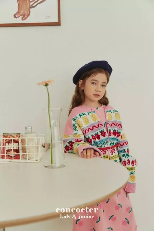 Concocter - Korean Children Fashion - #Kfashion4kids - Sweet Fruit Knit Cardigam - 3