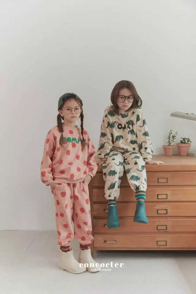 Concocter - Korean Children Fashion - #Kfashion4kids - Apple Top Bottom Set - 3