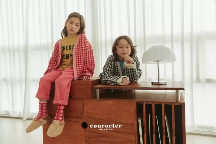 Concocter - Korean Children Fashion - #childofig - Check Knit Cardigan - 9