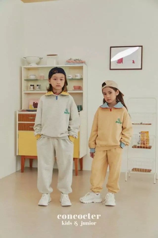 Concocter - Korean Children Fashion - #discoveringself - Clover Zipper Anorak Top Bottom Set - 2