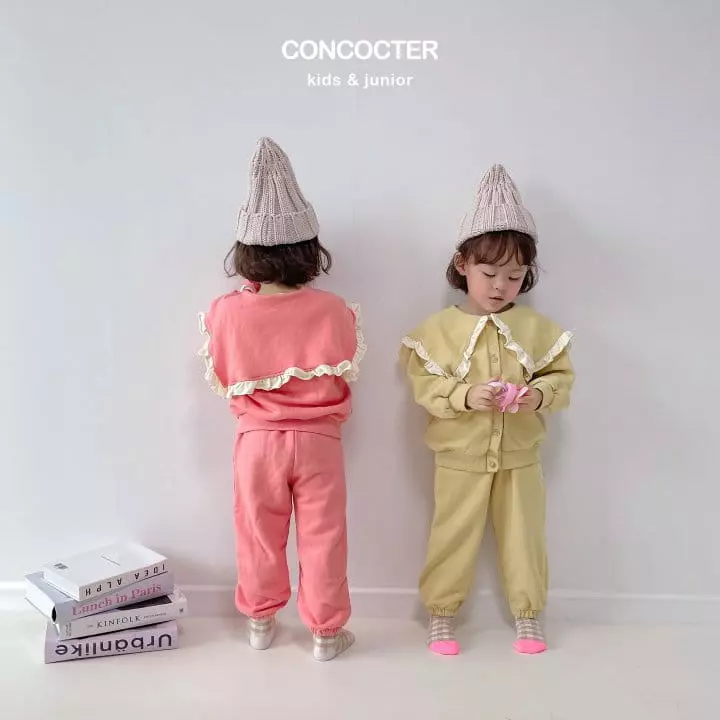 Concocter - Korean Children Fashion - #discoveringself - Frill Collar Top Bottom set