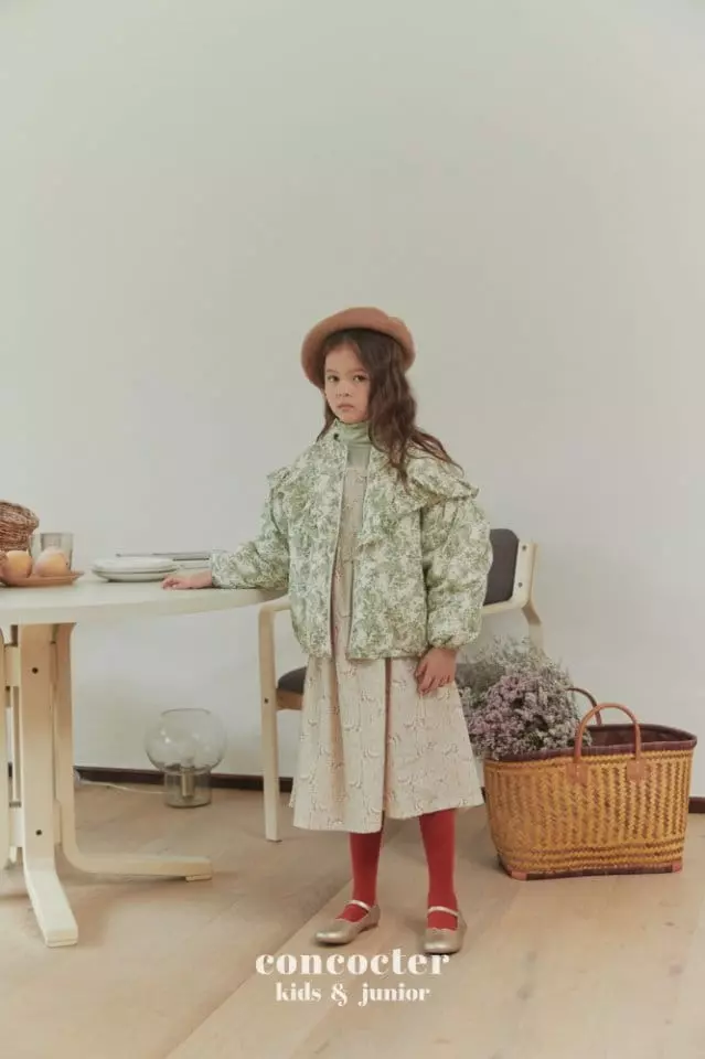 Concocter - Korean Children Fashion - #fashionkids - Square Neck Smocked One-piece - 2
