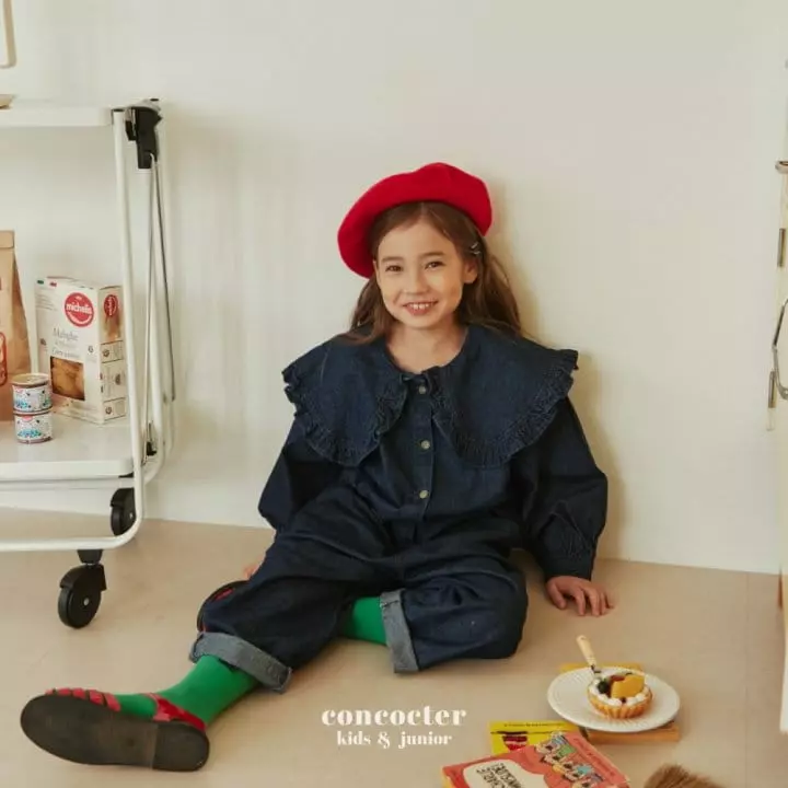 Concocter - Korean Children Fashion - #kidsshorts - Denim Frill Jumpsuit - 12