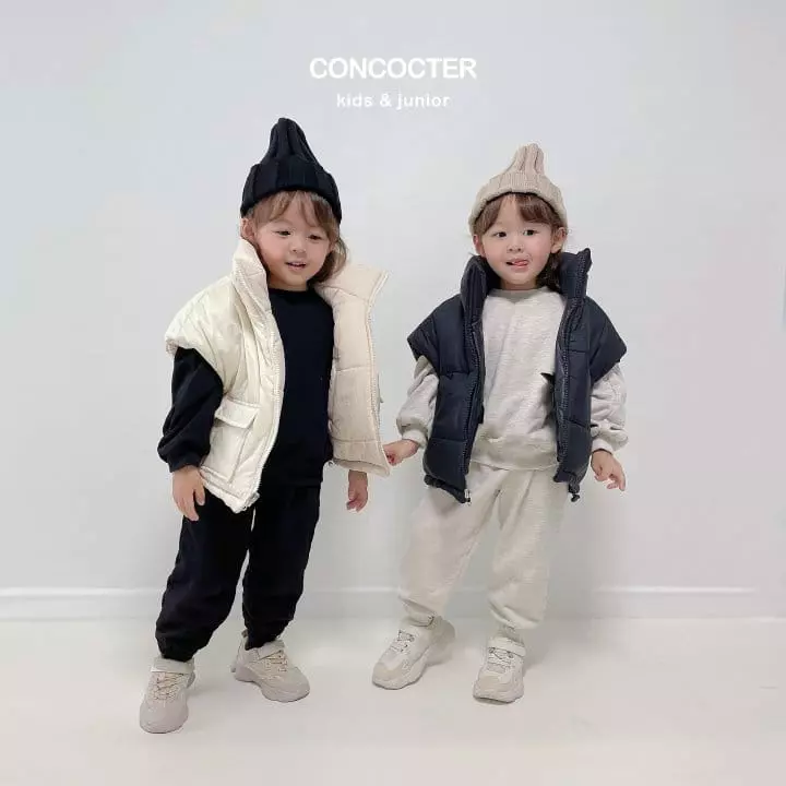 Concocter - Korean Children Fashion - #kidsshorts - Power Shoulder Top Bottom Set