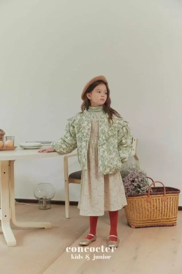 Concocter - Korean Children Fashion - #kidsshorts - Square Neck Smocked One-piece - 4