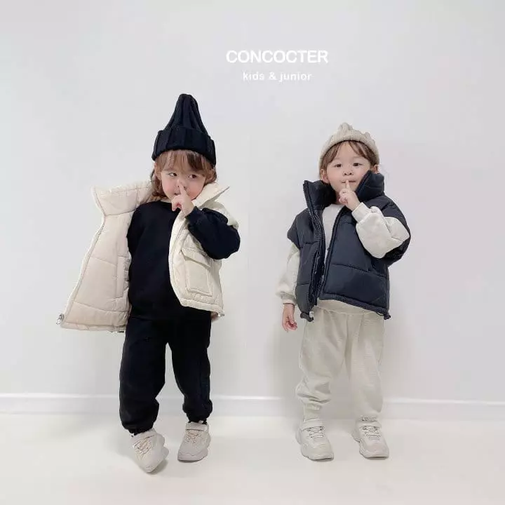 Concocter - Korean Children Fashion - #kidsstore - Power Shoulder Top Bottom Set - 2