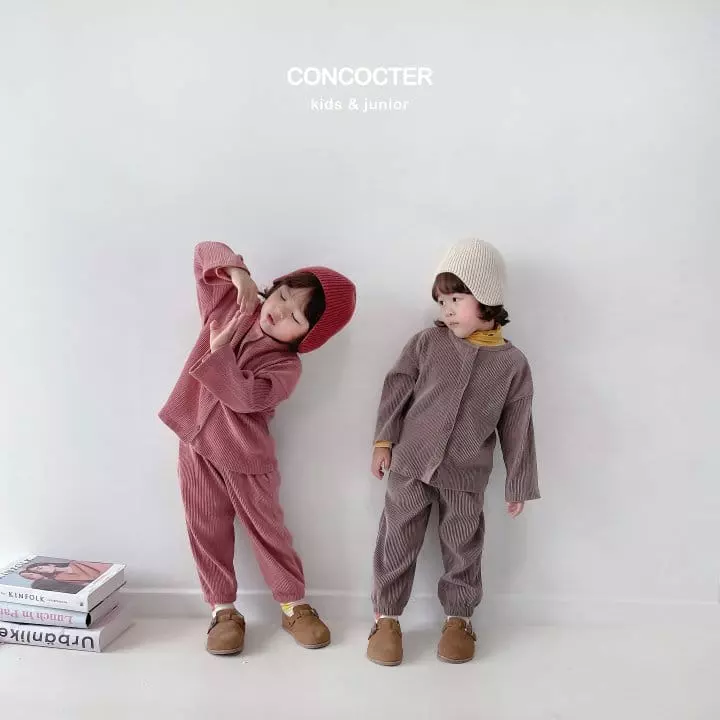 Concocter - Korean Children Fashion - #kidzfashiontrend - Wrinkle Cardigan Top Bottom Set - 6