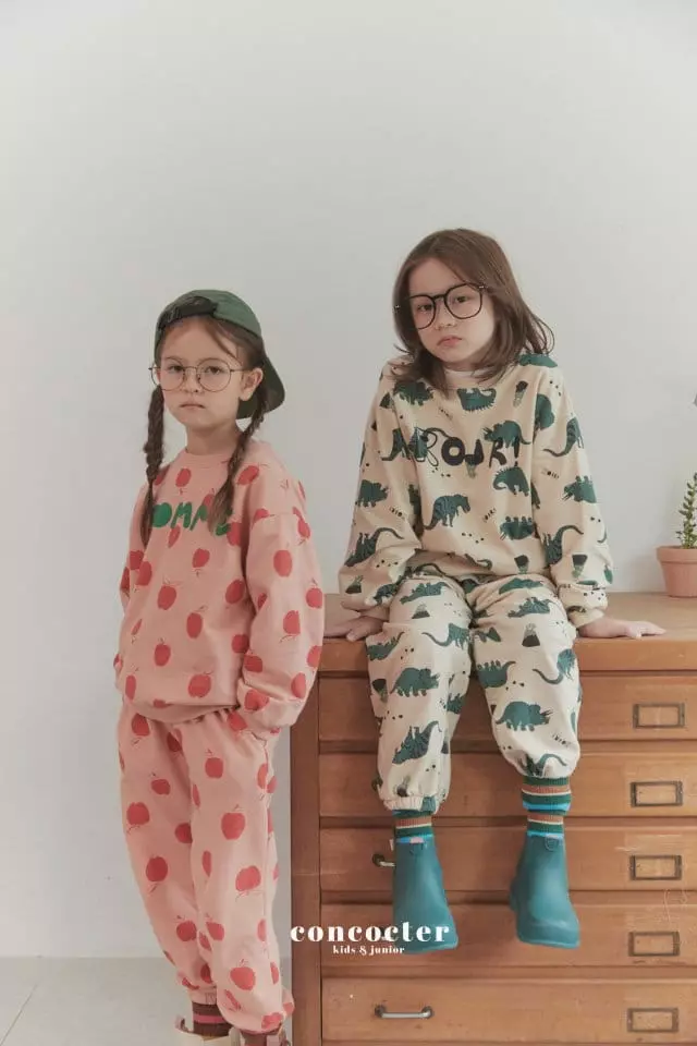Concocter - Korean Children Fashion - #kidzfashiontrend - Apple Top Bottom Set - 2