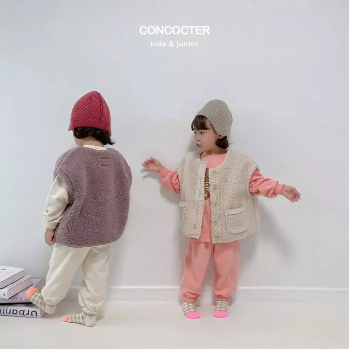 Concocter - Korean Children Fashion - #littlefashionista - Heart Bear Top Bottom Set - 10