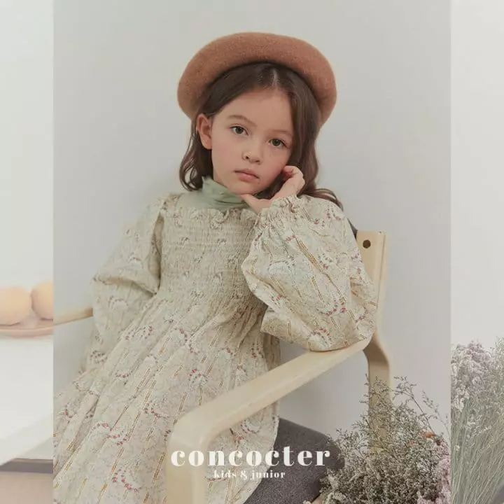 Concocter - Korean Children Fashion - #littlefashionista - Square Neck Smocked One-piece - 7