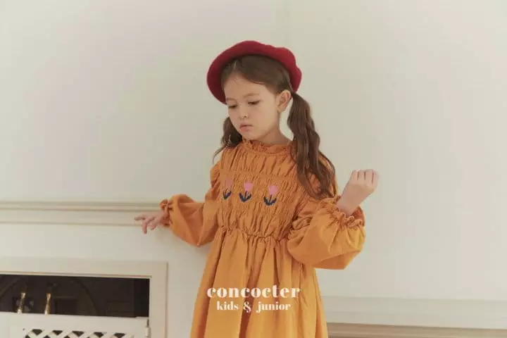 Concocter - Korean Children Fashion - #littlefashionista - Smocking Tulip One-piece - 7