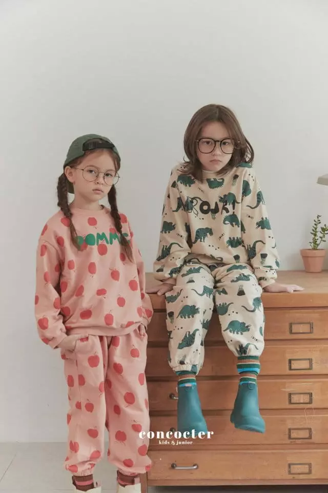 Concocter - Korean Children Fashion - #Kfashion4kids - Apple Top Bottom Set - 4