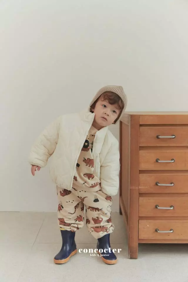Concocter - Korean Children Fashion - #littlefashionista - Dino Top Bottom Set - 3