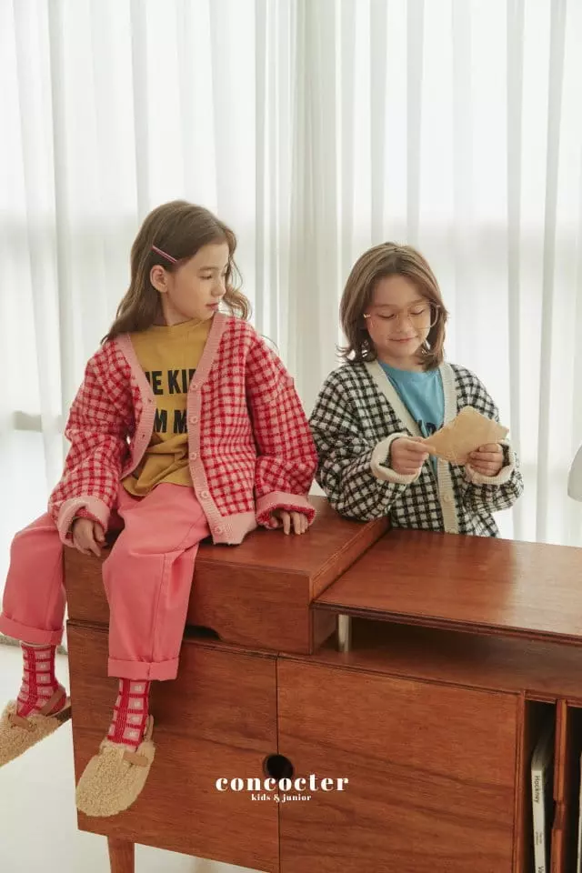 Concocter - Korean Children Fashion - #magicofchildhood - Check Knit Cardigan - 6