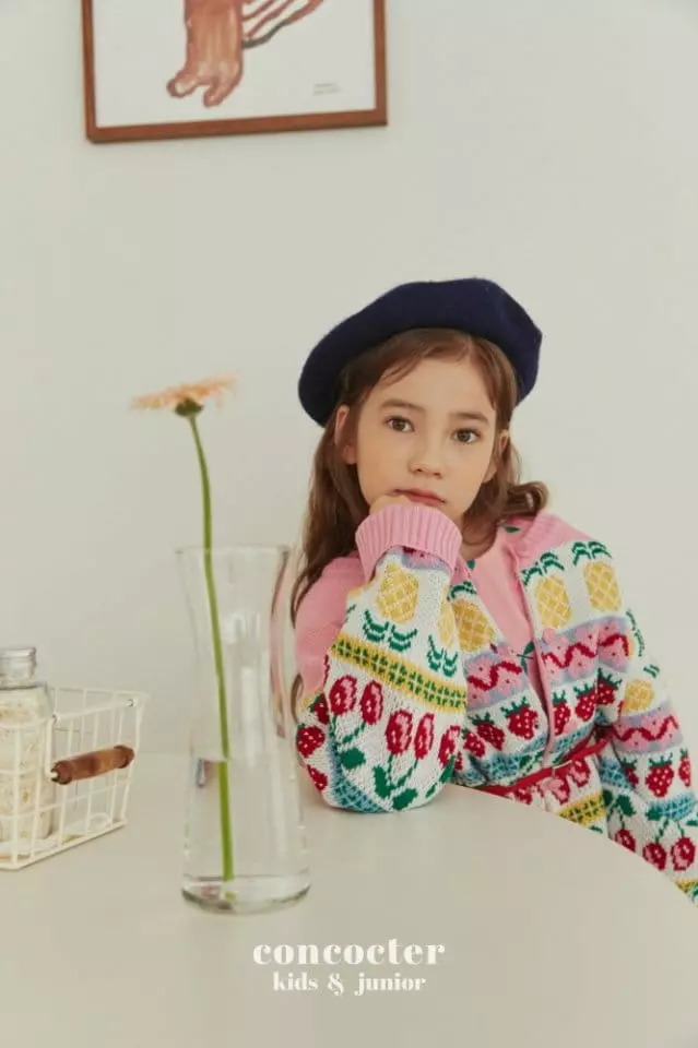 Concocter - Korean Children Fashion - #magicofchildhood - Sweet Fruit Knit Cardigam - 5