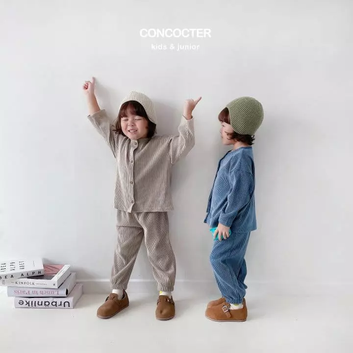 Concocter - Korean Children Fashion - #magicofchildhood - Wrinkle Cardigan Top Bottom Set - 9