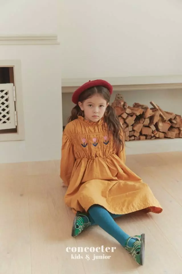 Concocter - Korean Children Fashion - #magicofchildhood - Smocking Tulip One-piece - 8
