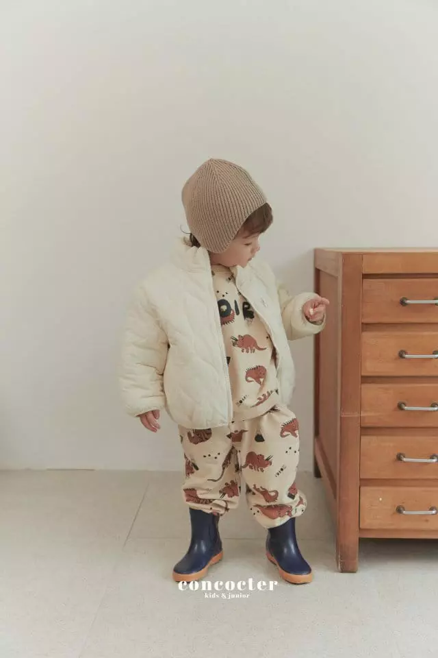 Concocter - Korean Children Fashion - #littlefashionista - Dino Top Bottom Set - 4