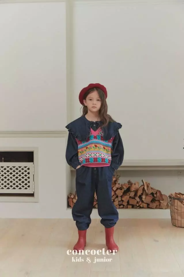 Concocter - Korean Children Fashion - #minifashionista - Siena Jacquaed Knit Vest - 4