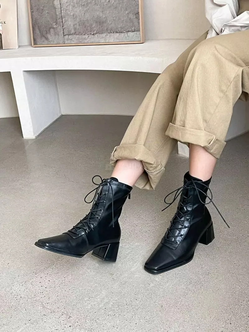 Cooing - Korean Women Fashion - #momslook - u8098 Boots Heel - 12