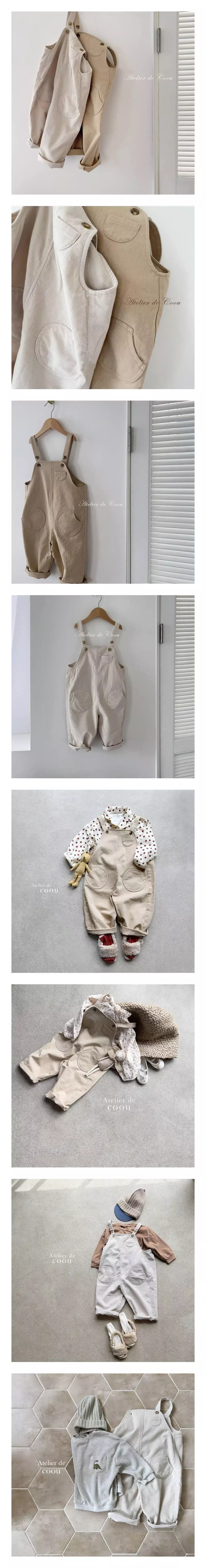 Coou - Korean Children Fashion - #childrensboutique - Circle Dungarees Pants