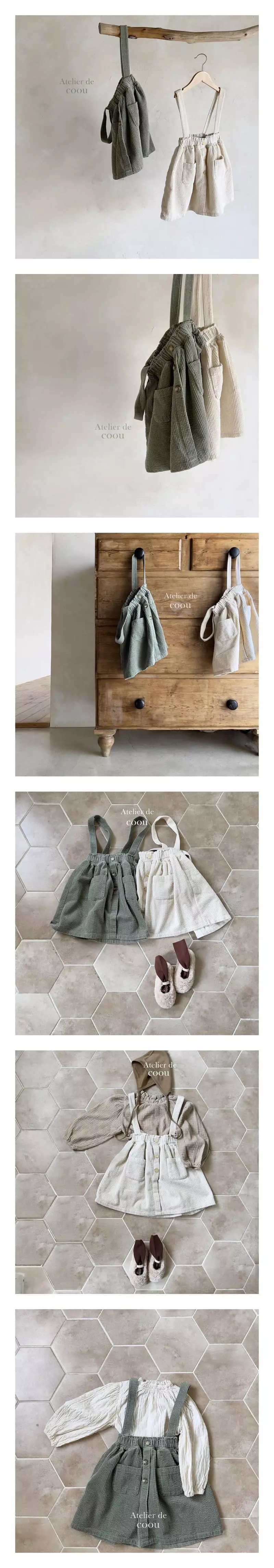 Coou - Korean Children Fashion - #magicofchildhood - Paulca Dungarees Skirt