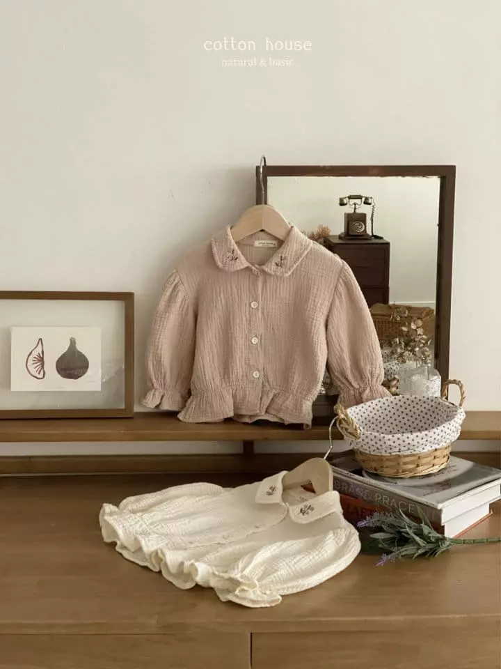 Cotton House - Korean Children Fashion - #Kfashion4kids - Flower Embroidery Blouse - 6