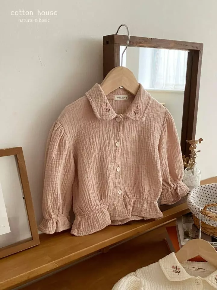 Cotton House - Korean Children Fashion - #childofig - Flower Embroidery Blouse - 11