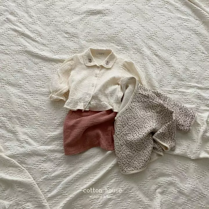 Cotton House - Korean Children Fashion - #childofig - Flower Embroidery Blouse - 12