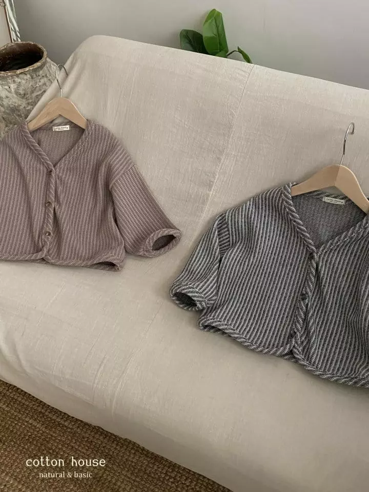 Cotton House - Korean Children Fashion - #childofig - Stripes Knit Cardigan - 7